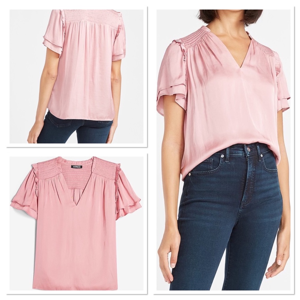 NWOT Express Mauve Satin Top